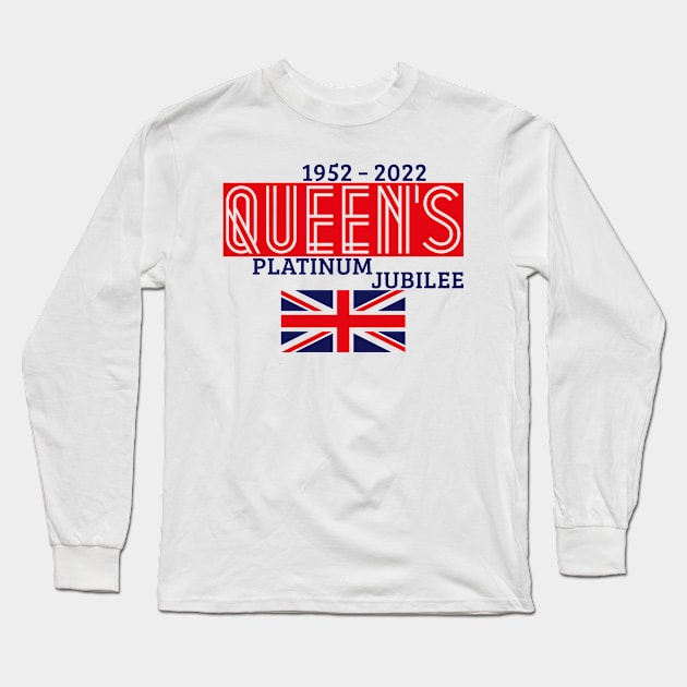 Queen’s Platinum Jubilee 2022 (V1 / 2C) Long Sleeve T-Shirt by MrFaulbaum